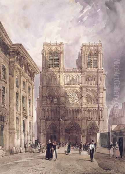 The Cathedral of Notre Dame, Paris, 1836 Oil Painting by Thomas Shotter Boys