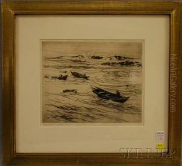 Dories Oil Painting by Charles Herbert Woodbury