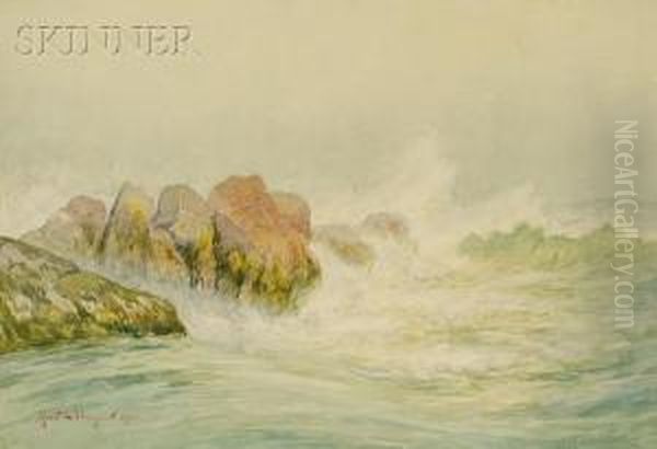 Crashing Surf Oil Painting by Hartwell Leon Woodcock