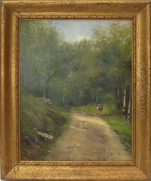 Oil On Canvas Country Landscape, 18by 14 Inches, Framed. Est. $300-500 by Hartwell Leon Woodcock