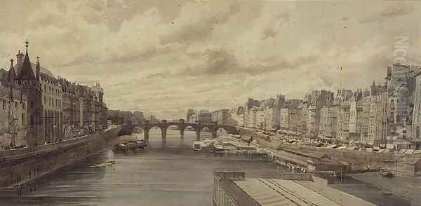 The Pont Neuf, Paris Oil Painting by Thomas Shotter Boys