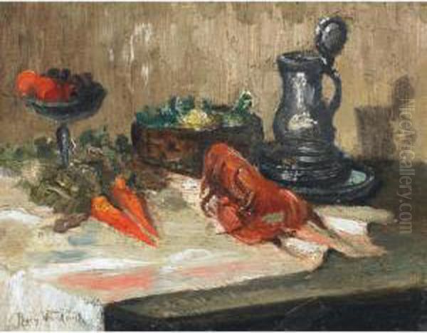 Still Life With Tankard Oil Painting by Percy Franklin Woodcock