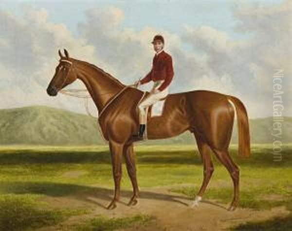 Falcon: Winner Of The1864 Adelaide Cup Oil Painting by Frederick, Woodhouse Snr.