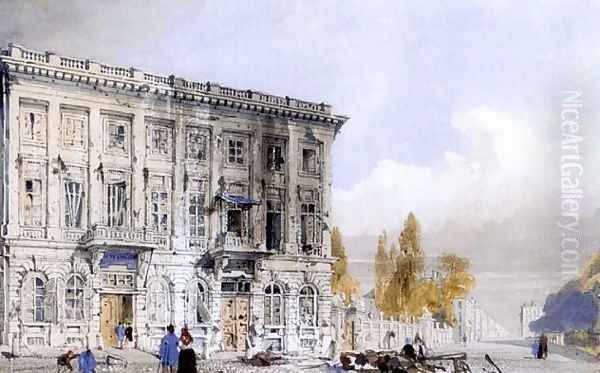 The café d'Amitié and Hotel of Prince Frederick, Brussels 1830 Oil Painting by Thomas Shotter Boys