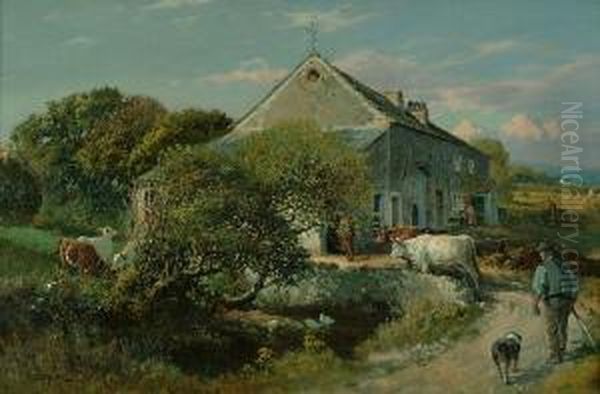 The Farm Oil Painting by William Woodhouse