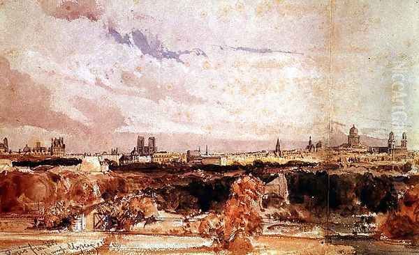 Paris viewed from the Champs Elysees Oil Painting by Thomas Shotter Boys