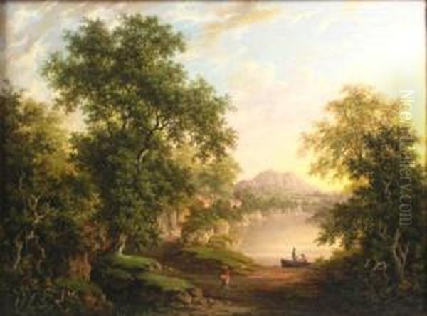 Scenery Of The Wear,durham Oil Painting by Robert, Reverend Woodley-Brown