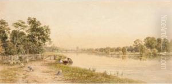 Henley On Thames, Pengbourne Oil Painting by Charles Horwell Woodman