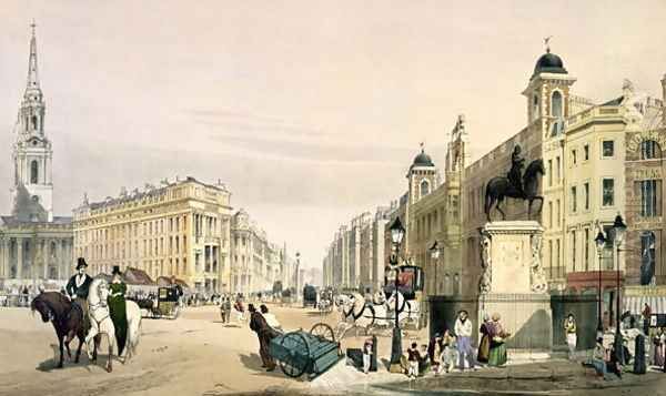 View from Charing Cross looking towards the Strand, 1842 Oil Painting by Thomas Shotter Boys