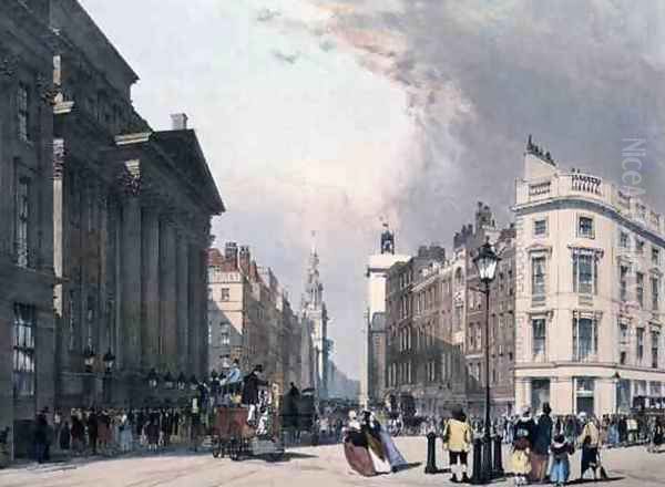 Mansion House and Cheapside, from 'London As It Is', 1842 Oil Painting by Thomas Shotter Boys