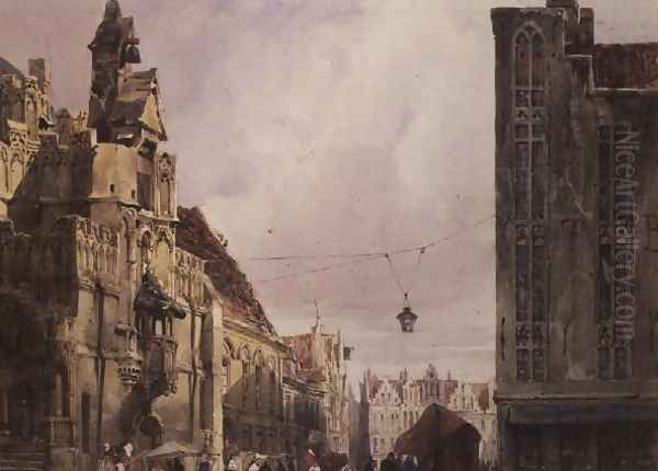 Hotel de Ville, Saint Omer Oil Painting by Thomas Shotter Boys