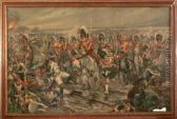 Scottish Battle Scene Oil Painting by Richard Caton Woodville