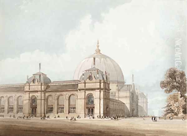 The International Exhibition Building, South Kensington, 1862 Oil Painting by Thomas Shotter Boys