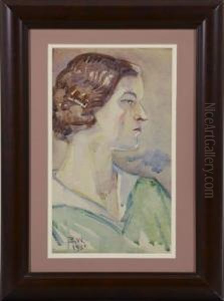 Portrait Of Marcelle Leverich Oil Painting by Ellsworth Woodward