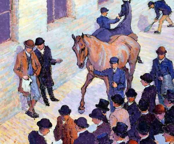 A Sale at Tattersalls, 1911 Oil Painting by Robert Polhill Bevan