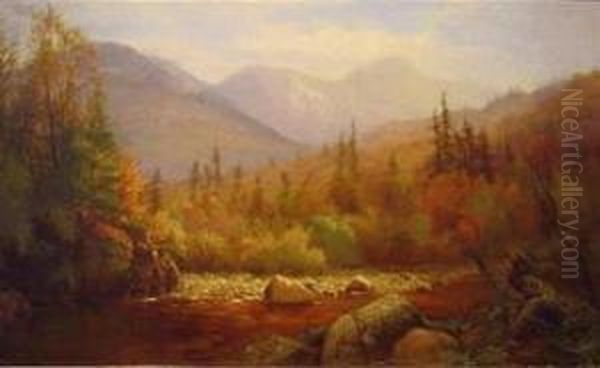 Mountain Riverbed Oil Painting by Laura Woodward