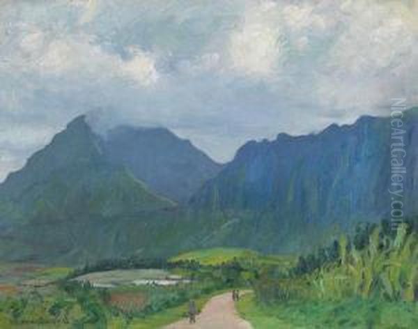 The Pali, Oahu Oil Painting by William Woodward