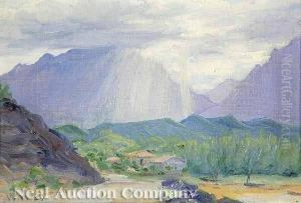 Sunbeam Over Pali, Island Of Oahu, Hawaii Oil Painting by William Woodward