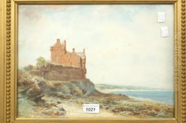 Ackergill Tower, Sinclair Bay Oil Painting by William Woolard