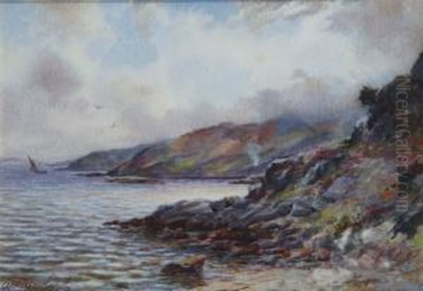 A Coastal View Oil Painting by William Woolard