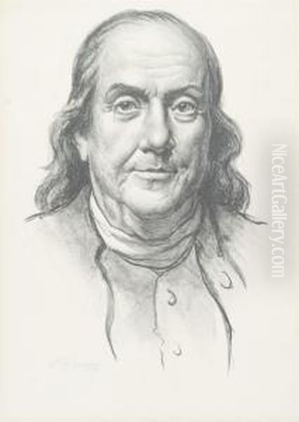 Benjamin Franklin Oil Painting by Samuel Johnson Woolf