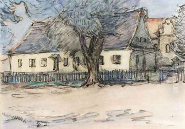 Polish village Oil Painting by Robert Polhill Bevan