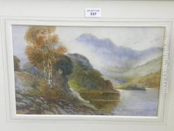 Highland Landscape With Silver Birches Oil Painting by Edgar Woollatt