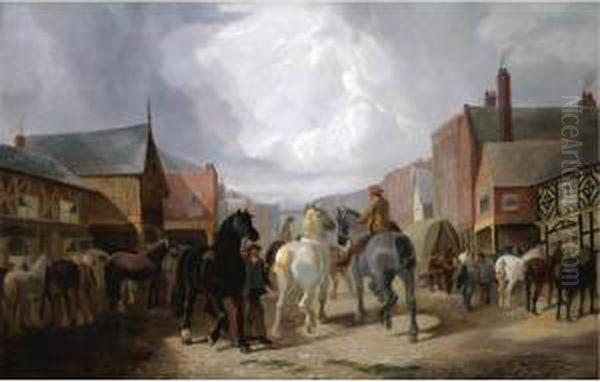 The Chester Horse Fair Oil Painting by Henry Charles Woollett