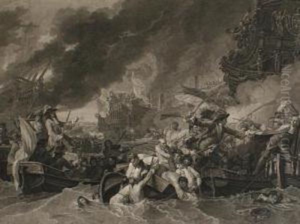 The Battle Of La Hogue Oil Painting by William Woollett