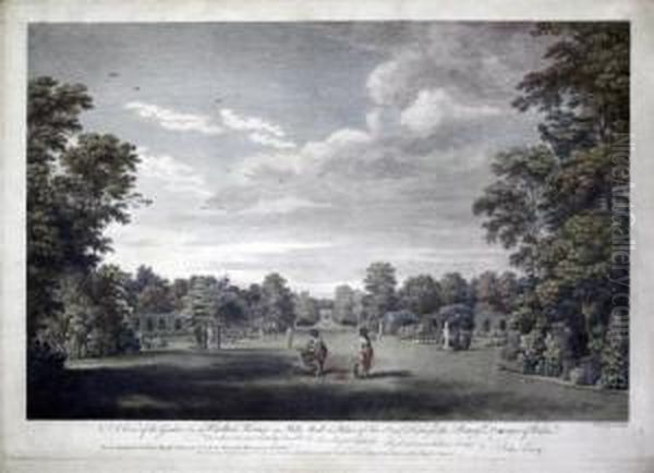 View Of The Gardens At Carlton House Oil Painting by William Woollett