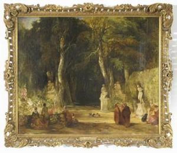 Entrance To A Park, Brussels Oil Painting by Alfred Joseph Woolmer