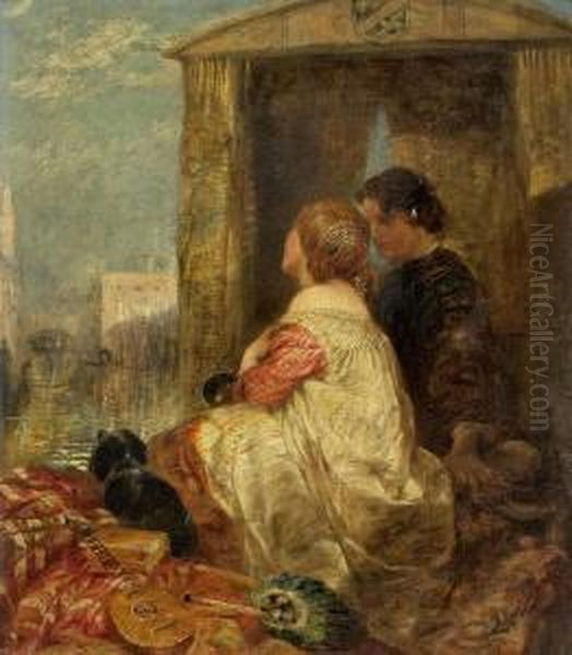 Liebespaar Invenedig Oil Painting by Alfred Joseph Woolmer