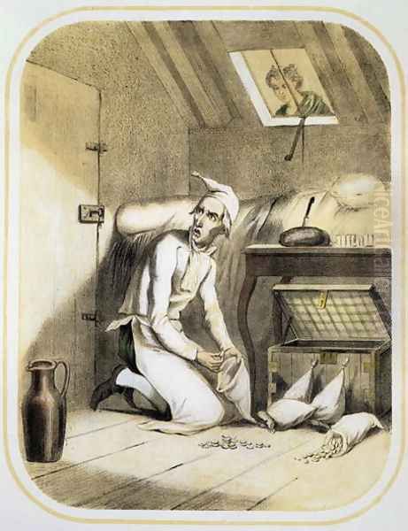 Avarice in the Kitchen, from a series of prints depicting the Seven Deadly Sins, c.1850 Oil Painting by Louis Leopold Boilly