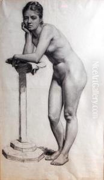 Standing Female Nude Oil Painting by Thomas Woolner