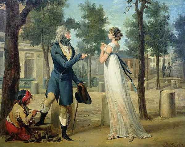 Incroyable et Merveilleuse in Paris, 1797 Oil Painting by Louis Leopold Boilly