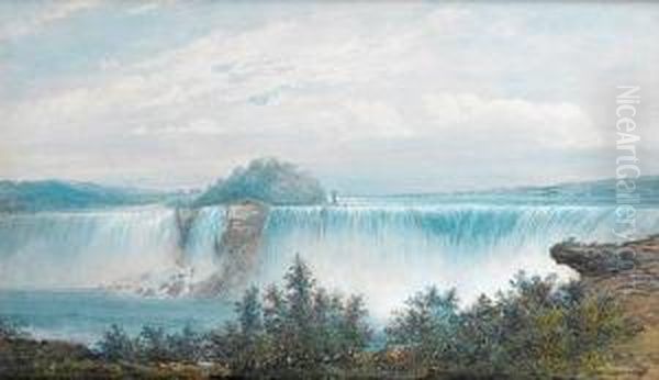 Niagara Falls Oil Painting by Charles Nicholls Woolnoth