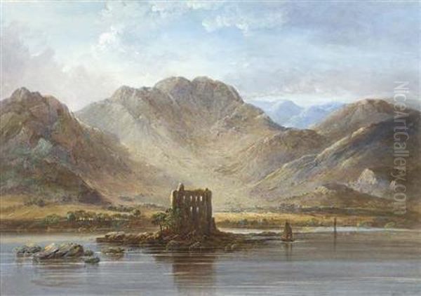 Loch An Eilan Castle Oil Painting by Charles Nicholls Woolnoth