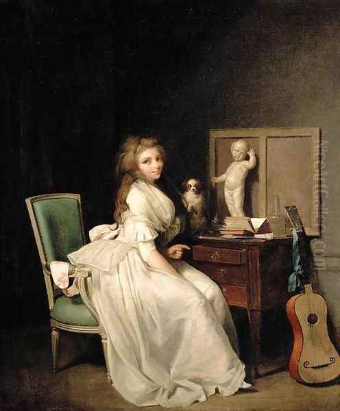 A Lady Seated at Her Desk Oil Painting by Louis Leopold Boilly