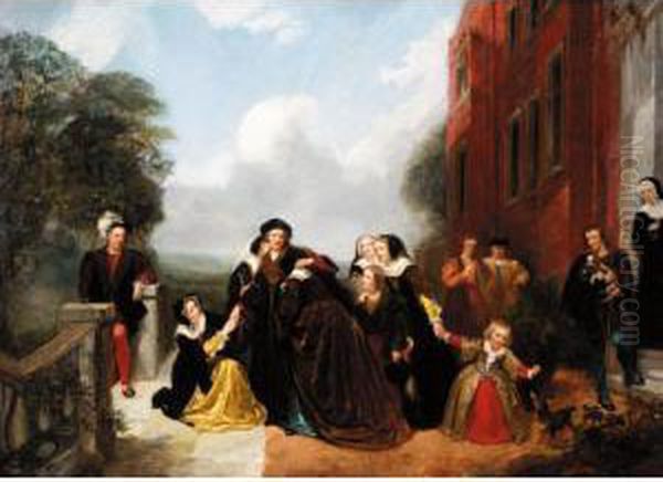 The Separation Of Sir Thomas More And His Family Oil Painting by Thomas A. Woolnoth