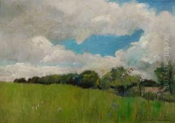 Summer Landscape Oil Painting by Francis Humphry Woolrych