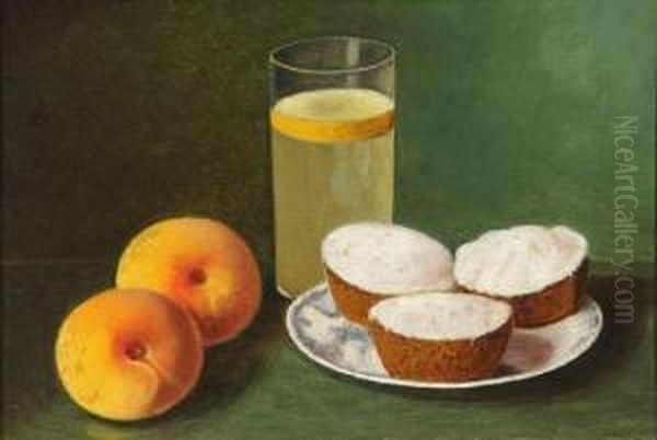 Still Life With Tea Cakes And Fruit Oil Painting by Austin C. Wooster