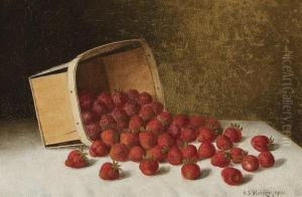 Basket Of Strawberries Oil Painting by Austin C. Wooster