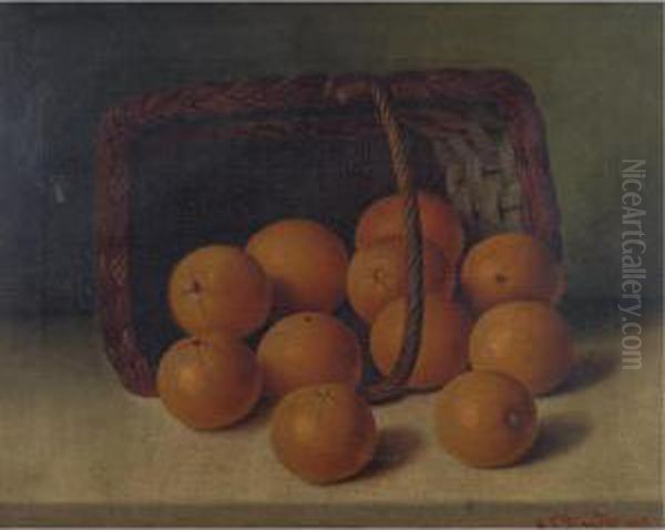 A Basket Of Oranges Oil Painting by Austin C. Wooster