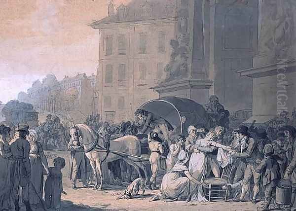 Accident next to the door 'Saint Denis' Oil Painting by Louis Leopold Boilly