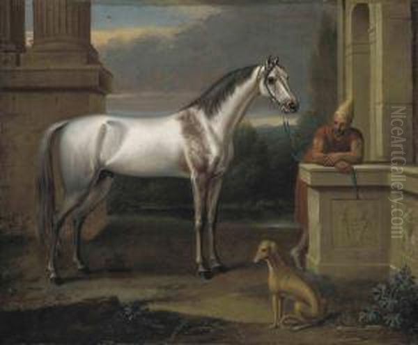 Lord Harley's Bloody Shouldered Arabian Oil Painting by John Wootton