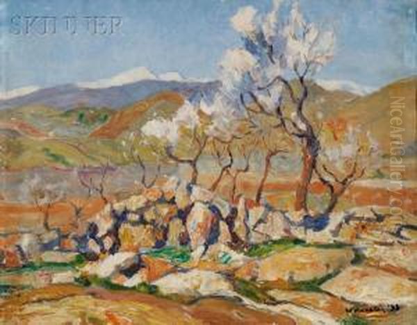 Almond Trees Oil Painting by Albert Worcester