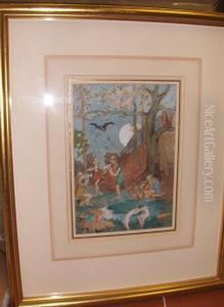 Fairyland Scene Oil Painting by George Orkney Work