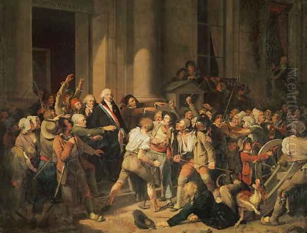 Act of Courage of Monsieur Defontenay, Mayor of Rouen, 29th August 1792 Oil Painting by Louis Leopold Boilly