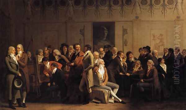 Meeting of Artists in Isabey's Studio 1798 Oil Painting by Louis Leopold Boilly