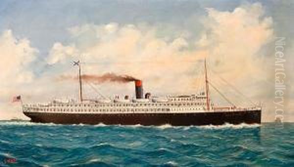 The S.s. City Of Chattanooga 
 Atsea Oil Painting by Ferdinand Worms